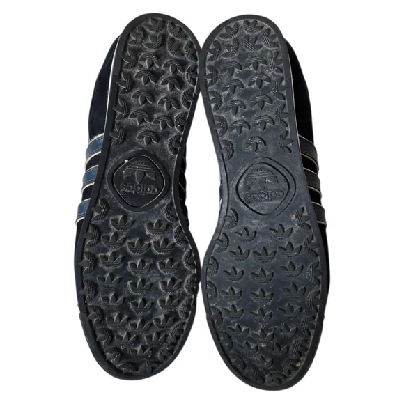 Adidas Men's Samoa Black/Blue Stripe Sneakers - Size 10 - Picture 3 of 4